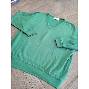 Rare 1950s Creslan and Rayon Vintage Green Sweater Womens Large Great Shape